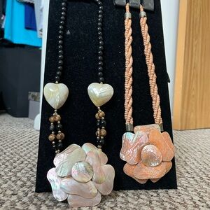 Floral Pendant vintage Necklace Set
